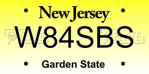 W84SBS New Jersey License Plate