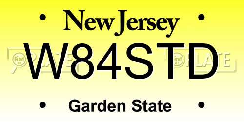 W84STD New Jersey License Plate