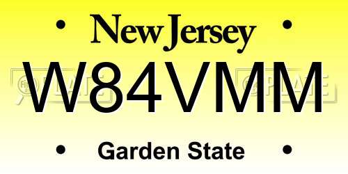 W84VMM New Jersey License Plate