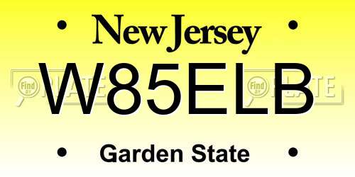 W85ELB New Jersey License Plate