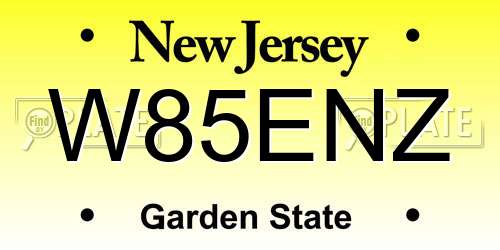 W85ENZ New Jersey License Plate