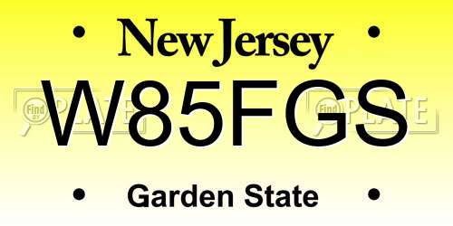 W85FGS New Jersey License Plate