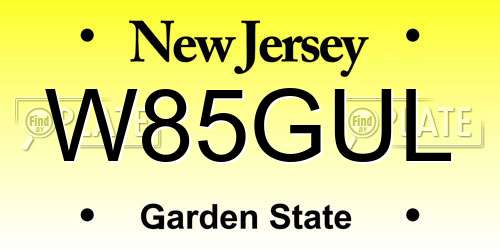 W85GUL New Jersey License Plate