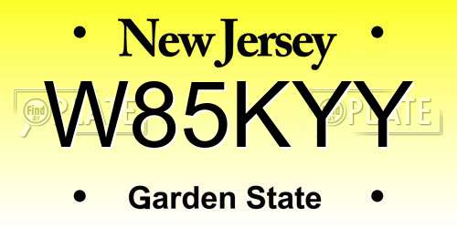 W85KYY New Jersey License Plate