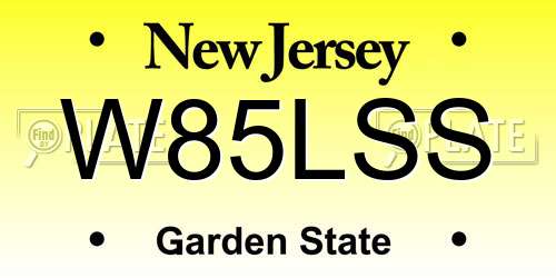 W85LSS New Jersey License Plate