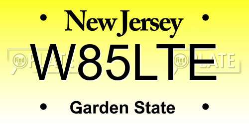 W85LTE New Jersey License Plate