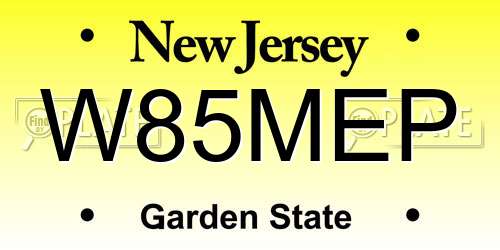 W85MEP New Jersey License Plate