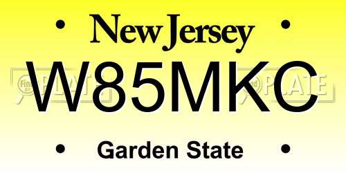 W85MKC New Jersey License Plate
