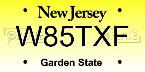 W85TXF New Jersey License Plate