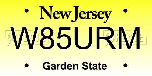 W85URM New Jersey License Plate