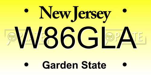 W86GLA New Jersey License Plate
