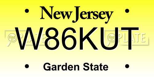 W86KUT New Jersey License Plate