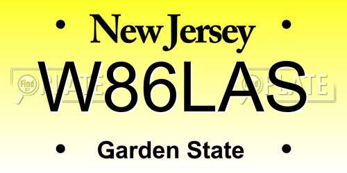 W86LAS New Jersey License Plate