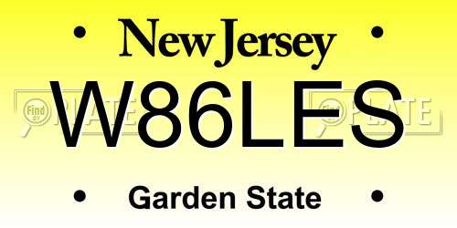 W86LES New Jersey License Plate