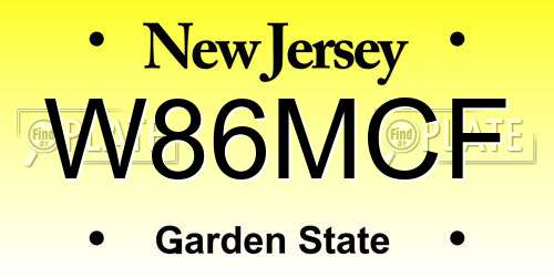 W86MCF New Jersey License Plate