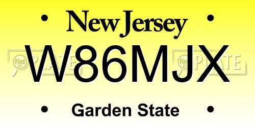 W86MJX New Jersey License Plate