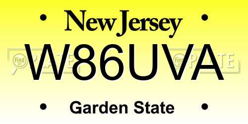 W86UVA New Jersey License Plate