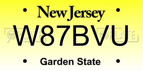 W87BVU New Jersey License Plate