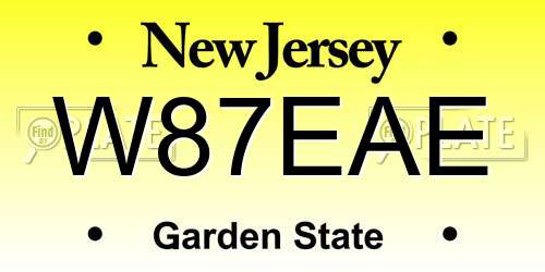 W87EAE New Jersey License Plate