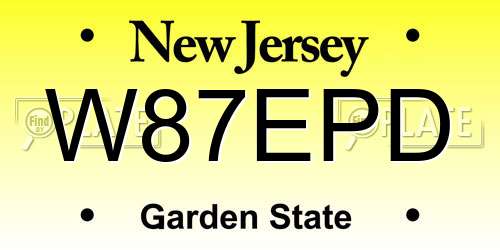 W87EPD New Jersey License Plate