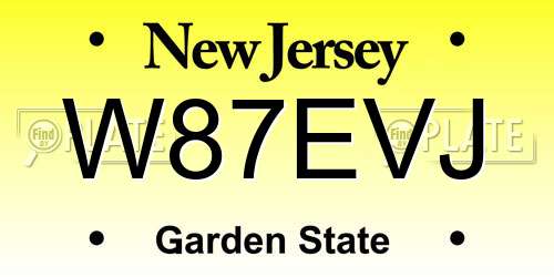 W87EVJ New Jersey License Plate