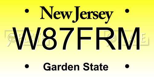 W87FRM New Jersey License Plate