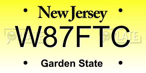 W87FTC New Jersey License Plate