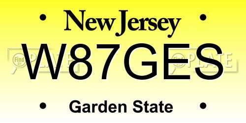 W87GES New Jersey License Plate