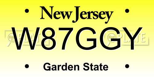 W87GGY New Jersey License Plate