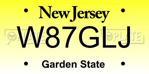 W87GLJ New Jersey License Plate