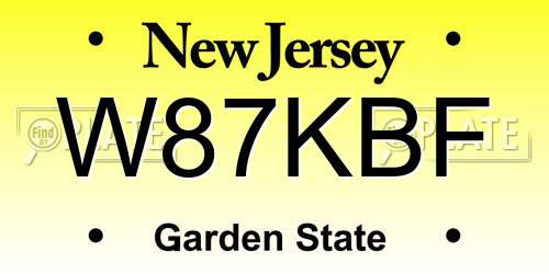 W87KBF New Jersey License Plate