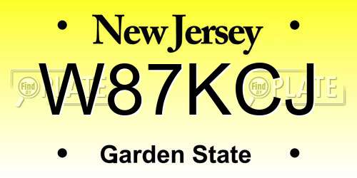 W87KCJ New Jersey License Plate