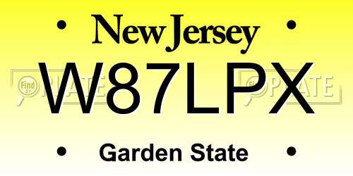 W87LPX New Jersey License Plate