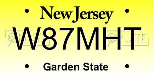 W87MHT New Jersey License Plate