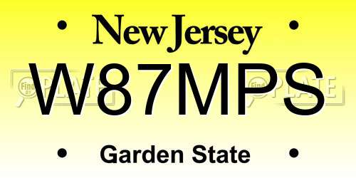 W87MPS New Jersey License Plate