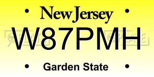 W87PMH New Jersey License Plate