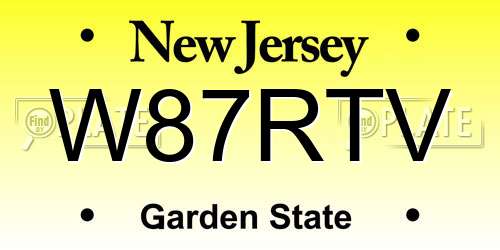 W87RTV New Jersey License Plate