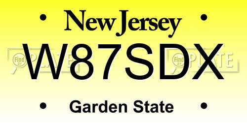 W87SDX New Jersey License Plate