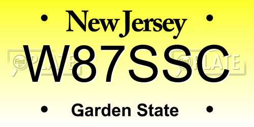 W87SSC New Jersey License Plate