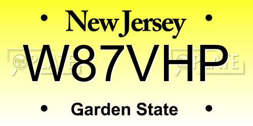 W87VHP New Jersey License Plate