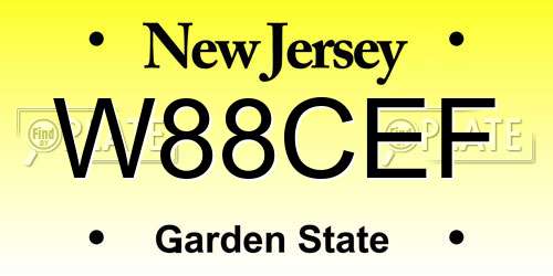 W88CEF New Jersey License Plate