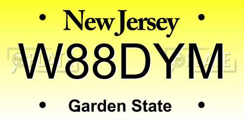 W88DYM New Jersey License Plate
