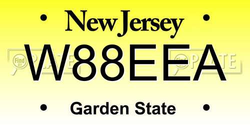 W88EEA New Jersey License Plate