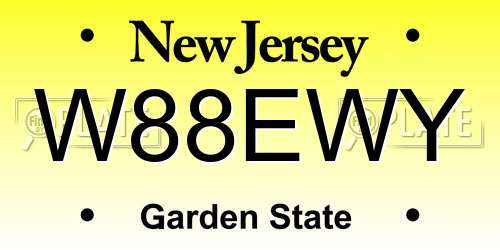 W88EWY New Jersey License Plate