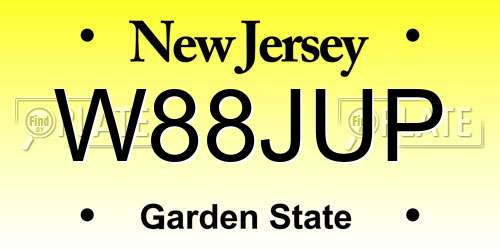 W88JUP New Jersey License Plate