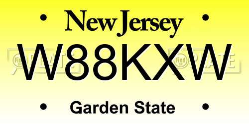 W88KXW New Jersey License Plate