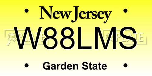 W88LMS New Jersey License Plate
