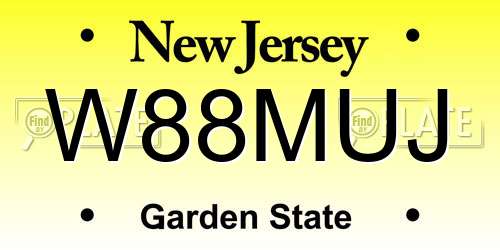 W88MUJ New Jersey License Plate