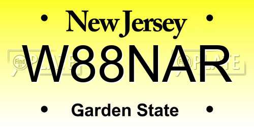 W88NAR New Jersey License Plate