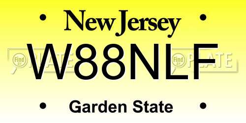 W88NLF New Jersey License Plate